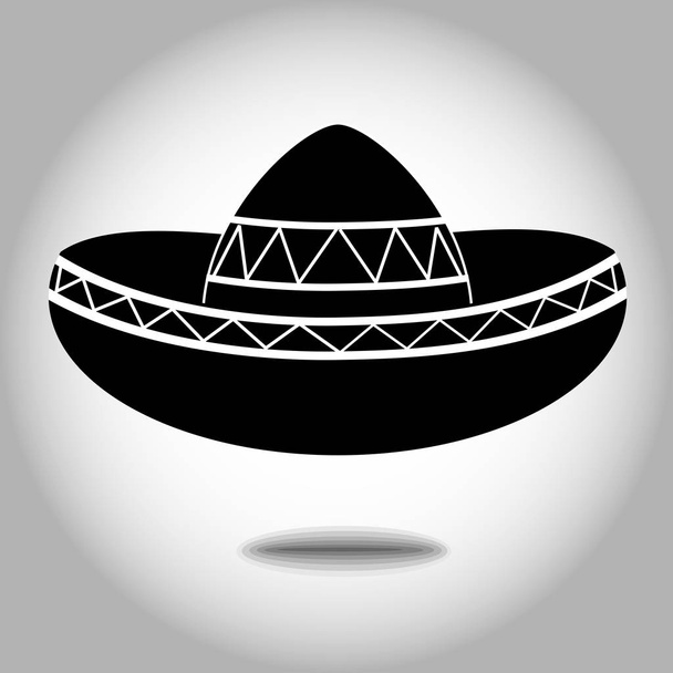 Sombrero mexicano preto branco design ícone vetor eps 10
 - Vetor, Imagem