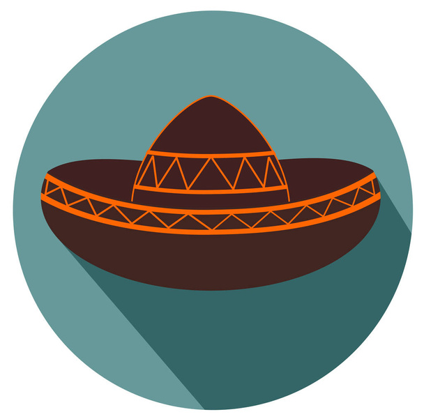Meksikolainen sombrero tasainen muotoilu kuvake vektori eps 10
 - Vektori, kuva