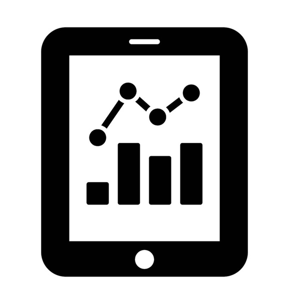 Statistics App Glyph Icon - Vector, Image
