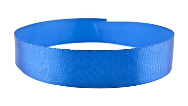 ruban bleu isolé sur fond blanc - Photo, image