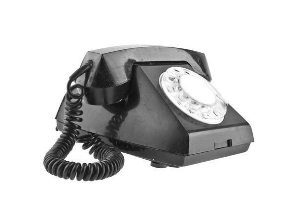 старий чорний телефон ізольований на білому тлі
 - Фото, зображення