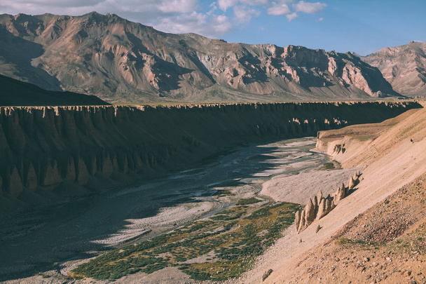 kauniit luonnonmuodostumat ja vuoristojoki Intian Himalajalla, Ladakhin alueella
    - Valokuva, kuva