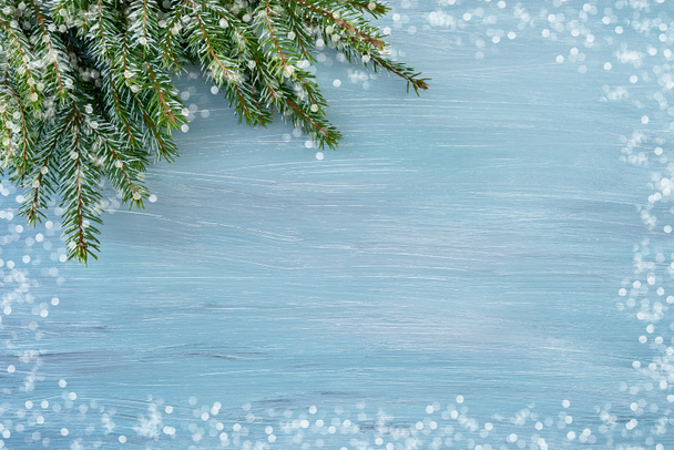 Blue Christmas background. Copy space, snow texture - Fotó, kép