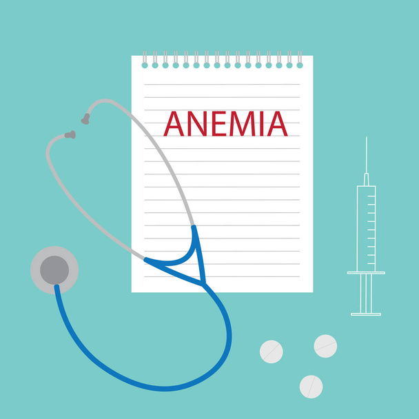 anemia escrita en cuaderno-vector ilustración
 - Vector, Imagen