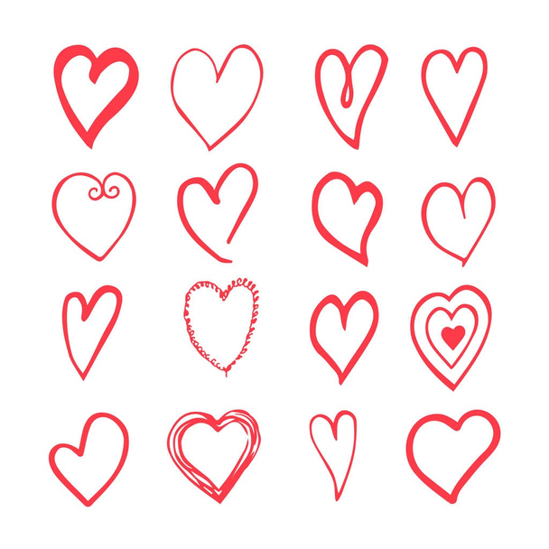 Hand drawn hearts. Design elements for Valentine day. - Vector, Image