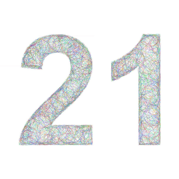 Croquis coloré anniversaire de conception - numéro 21
 - Vecteur, image