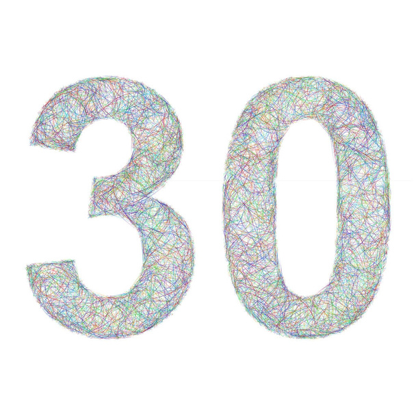 Disegno colorato dell'anniversario dello schizzo - numero 30
 - Vettoriali, immagini