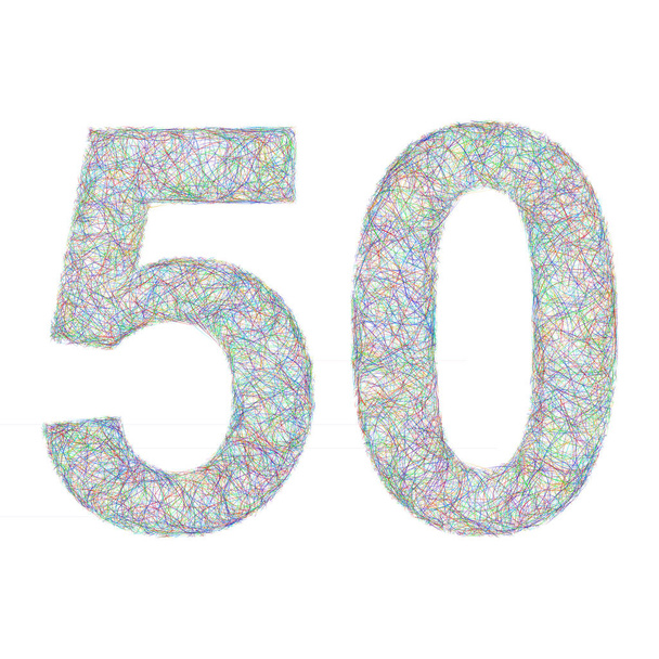 Disegno colorato dell'anniversario dello schizzo - numero 50
 - Vettoriali, immagini