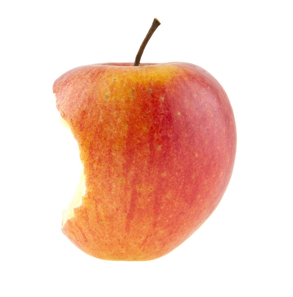 Pomme rouge mordue isolée sur fond blanc
 - Photo, image