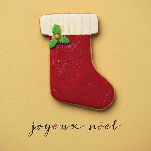 text joyeux noel, merry christmas in french - Photo, Image