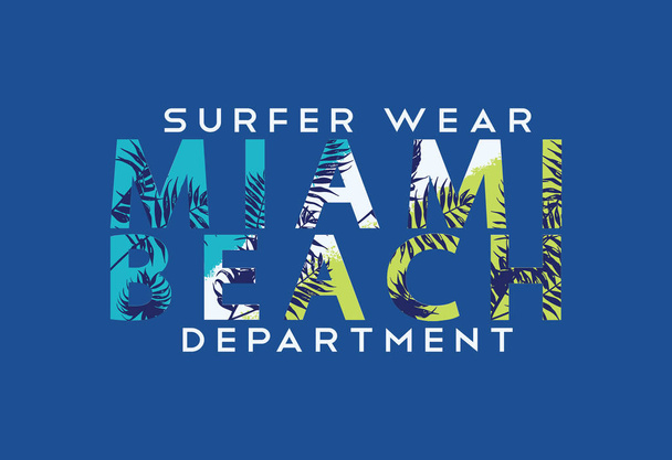 Miami beach, Fashion Slogan  - Vector, Image