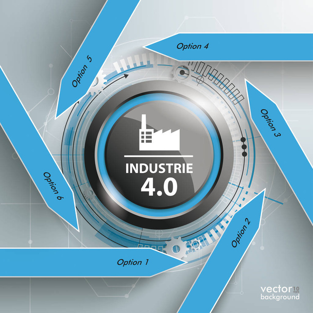 Almanca bir metnin Industrie 4.0, sanayi 4.0 çevirmek. EPS 10 vektör dosyası. - Vektör, Görsel