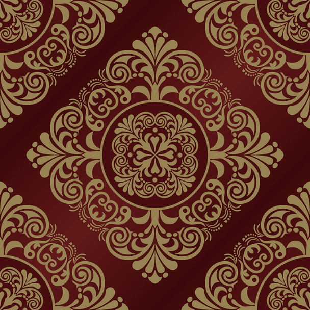 Seamless pattern with damask ornament - Vektör, Görsel