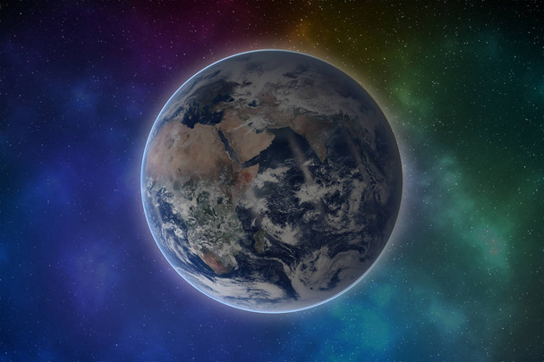 Planeta Tierra en el sistema solar. Elementos de esta imagen son proporcionados por la NASA
 - Foto, imagen