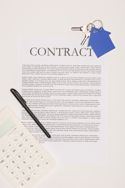 top view of contract, house buying concept isolated on white - Foto, immagini