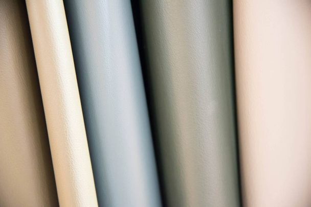 Color palette sample of leather material. - Fotoğraf, Görsel