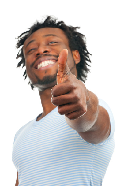 Happy man showing thumb up - Фото, изображение