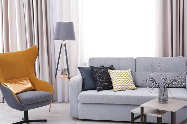 Modern design of living room interior - Foto, imagen