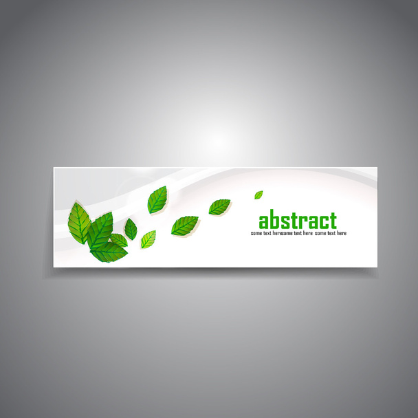 Banner de hojas verdes
 - Vector, Imagen