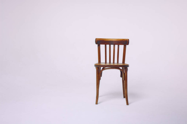 old wooden chair on a white background - Φωτογραφία, εικόνα