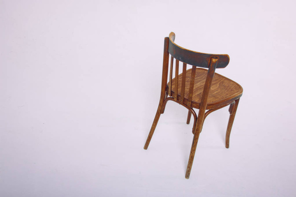 old wooden chair on a white background - Fotoğraf, Görsel