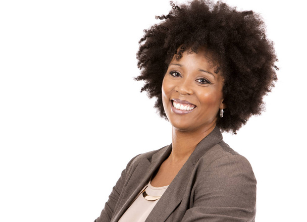 black casual woman on white background - Foto, Bild