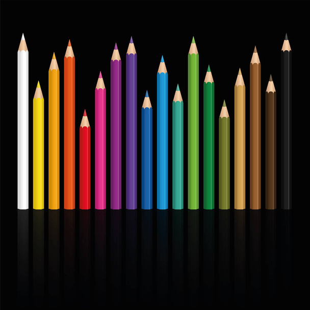 Crayons Set Different Lengths - Vector, Image
