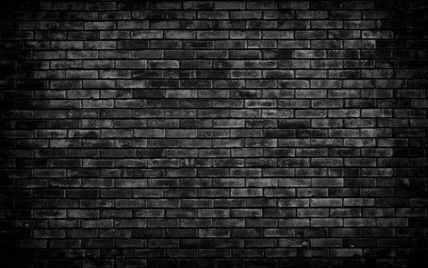 Zwarte baksteen muur achtergrond. - Foto, afbeelding