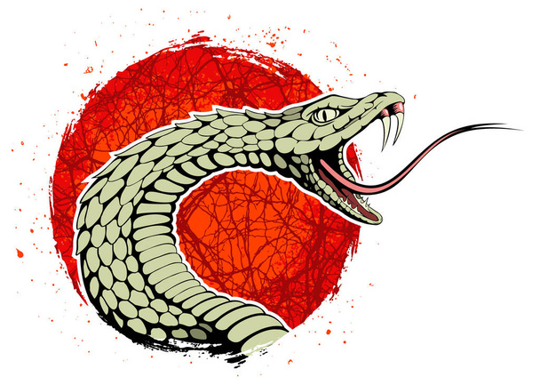 Rattle snake, a hissing snake, don't tread on me. - Vecteur, image