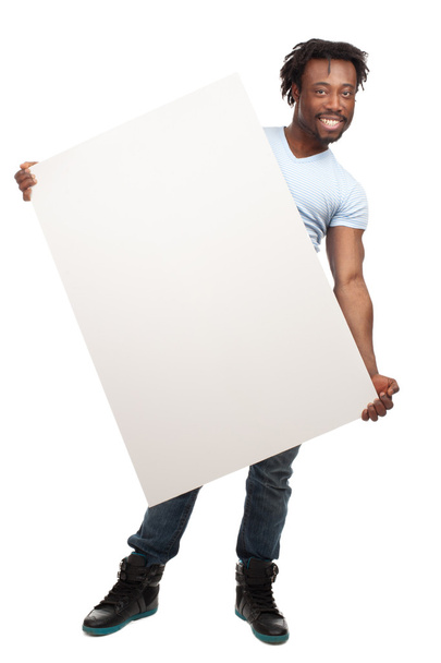 Man with blank billboard - Photo, Image