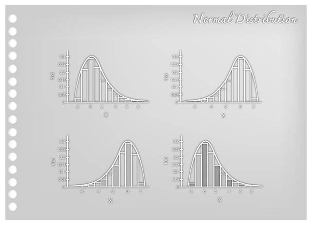 Paper Art Collection of Positve and Negative Distribution Curves - Vector, Image