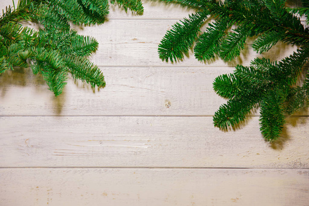 Wooden background and fir  with a free space for text or product - Photo, Image