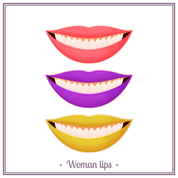 Color Woman Lips - Vector, afbeelding