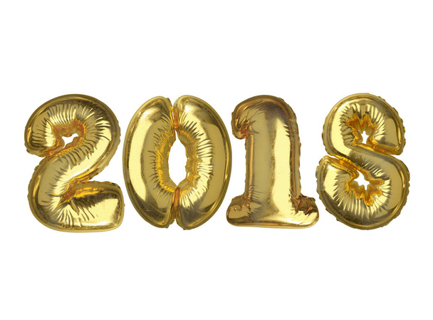 Изолированный золотой воздушный шар слово 2018
 - Фото, изображение