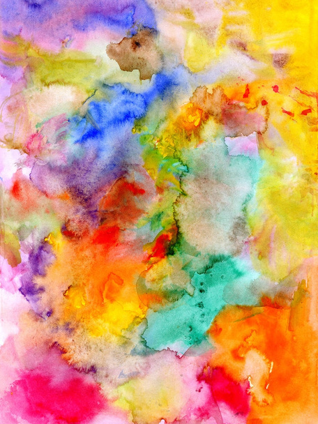 Абстрактний акварельний барвистий фон - намальований рукою
 - Фото, зображення