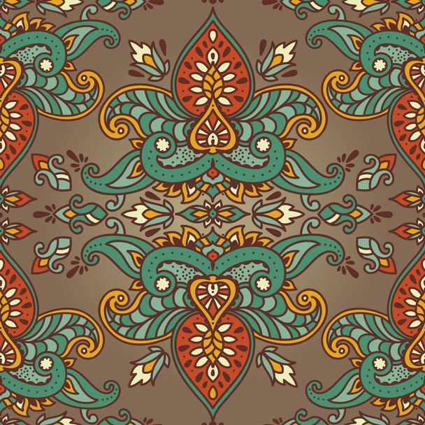 königliches, nahtloses Ornament mit stilisierten Lotusblumen im orientalischen oder mittelalterlichen Stil, Vektorillustration - Vektor, Bild