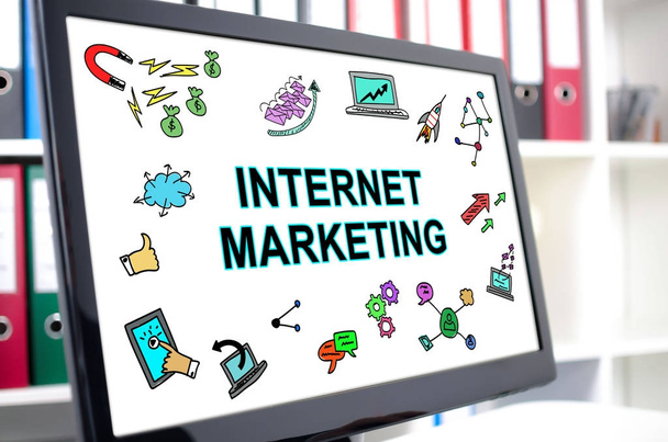 Internet Marketing Konzept auf einem Computerbildschirm - Foto, Bild