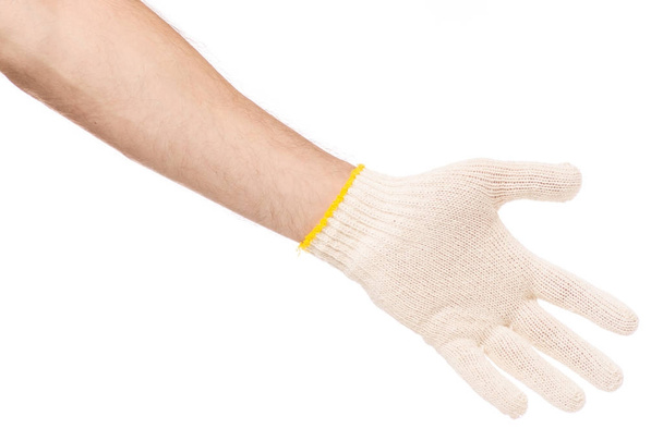 Hand mans glove in working glove - Foto, Bild