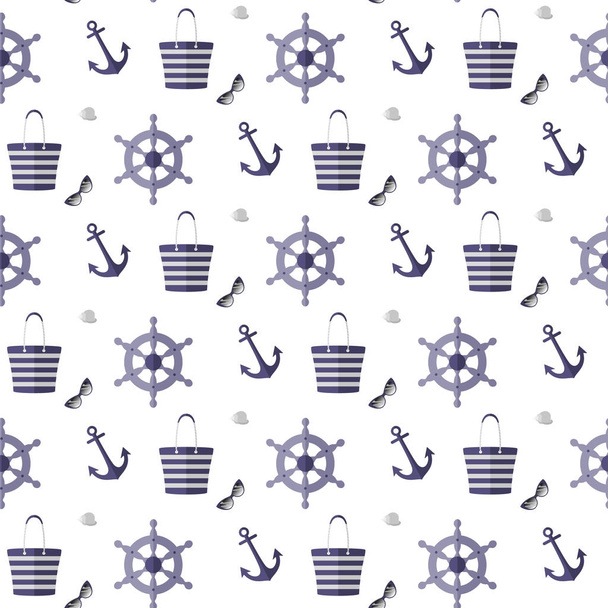 Pattern on the sea theme. - Vetor, Imagem