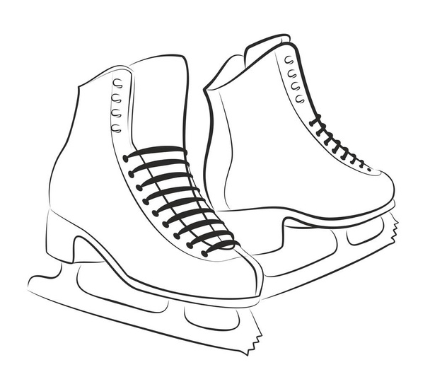 Sketch of the sports figured skates. - Vector, Image