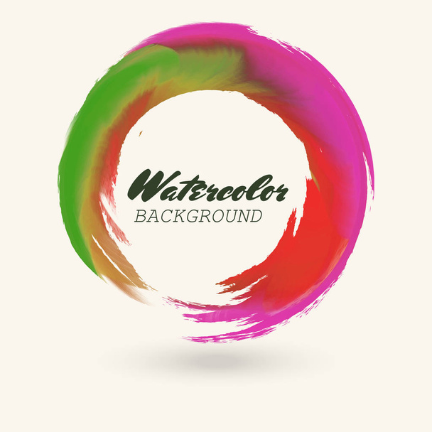 Watercolor circle texture. Vector watercoluor circle elements for design. - Vector, imagen