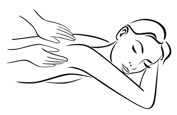 Massage spa therapie lijntekening vector eps 10 - Vector, afbeelding
