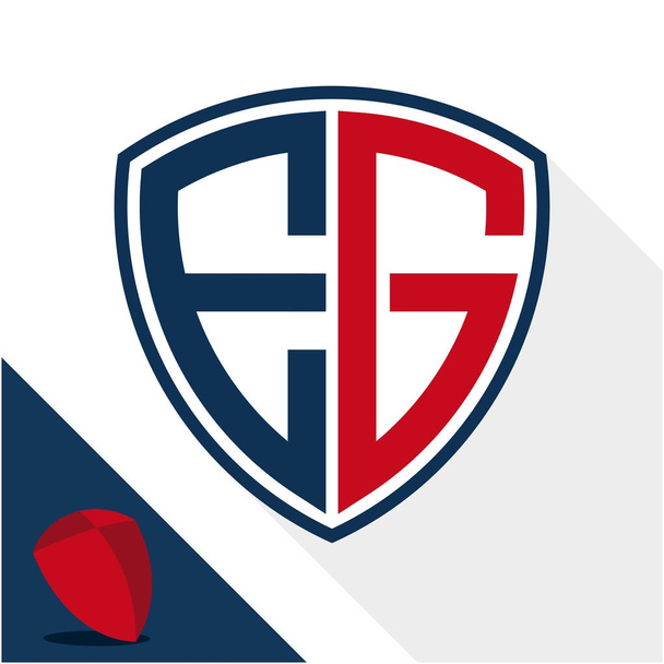 Ikony logo / stínění odznak s kombinací E & G iniciály - Vektor, obrázek