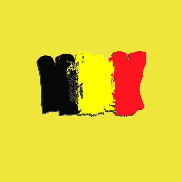 Belgia lippu maalattu siveltimellä käsin maalit. Art Belgian lippu. Euroopan vesivärilippu
 - Vektori, kuva
