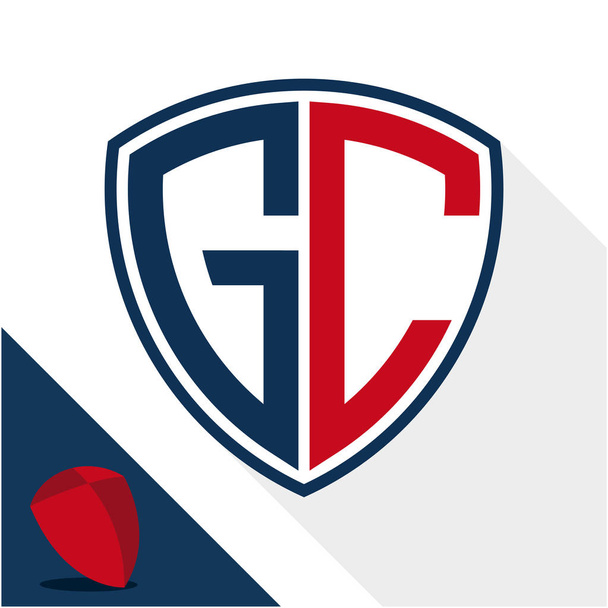 Logotipo de icono / placa de escudo con una combinación de iniciales G & C
 - Vector, Imagen