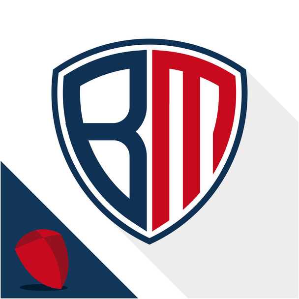 Ikony logo / stínění odznak s kombinací B & M iniciály - Vektor, obrázek