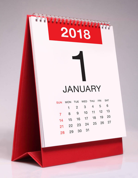 Simple desk calendar 2018 - January - Photo, Image