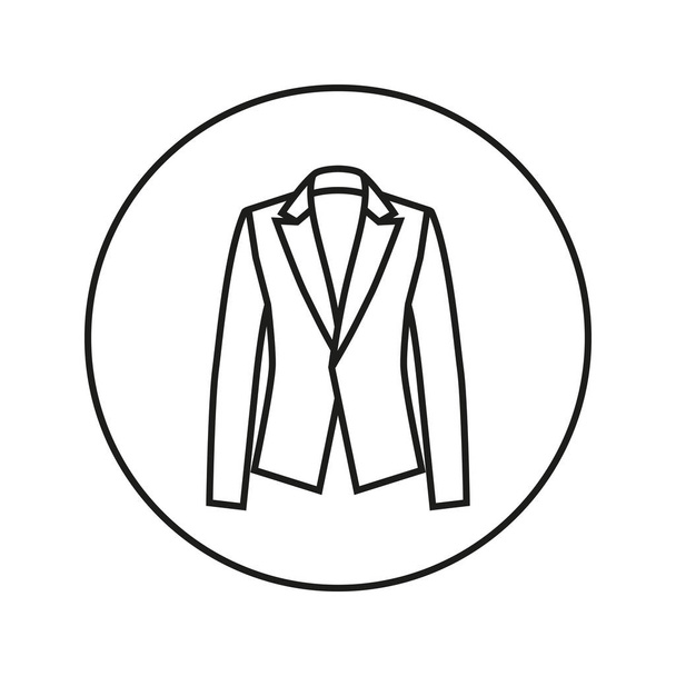 Woman Jacket. Icon. Vector. Line - Вектор,изображение