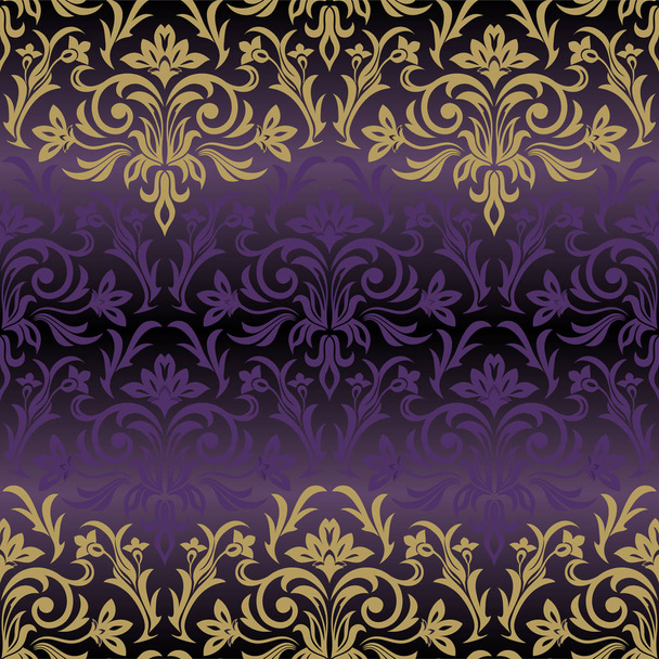 Naadloos patroon met damast ornament - Vector, afbeelding