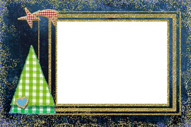 Christmas frame greeting card. - Фото, зображення